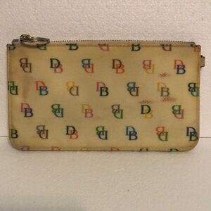 Dooney & Bourke Cream Pouch with Rainbow Zipper